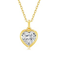 925 Sterling Silver Heart Cut Moissanite Pendant Necklaces for Valentine's Day Jewelry Gift
