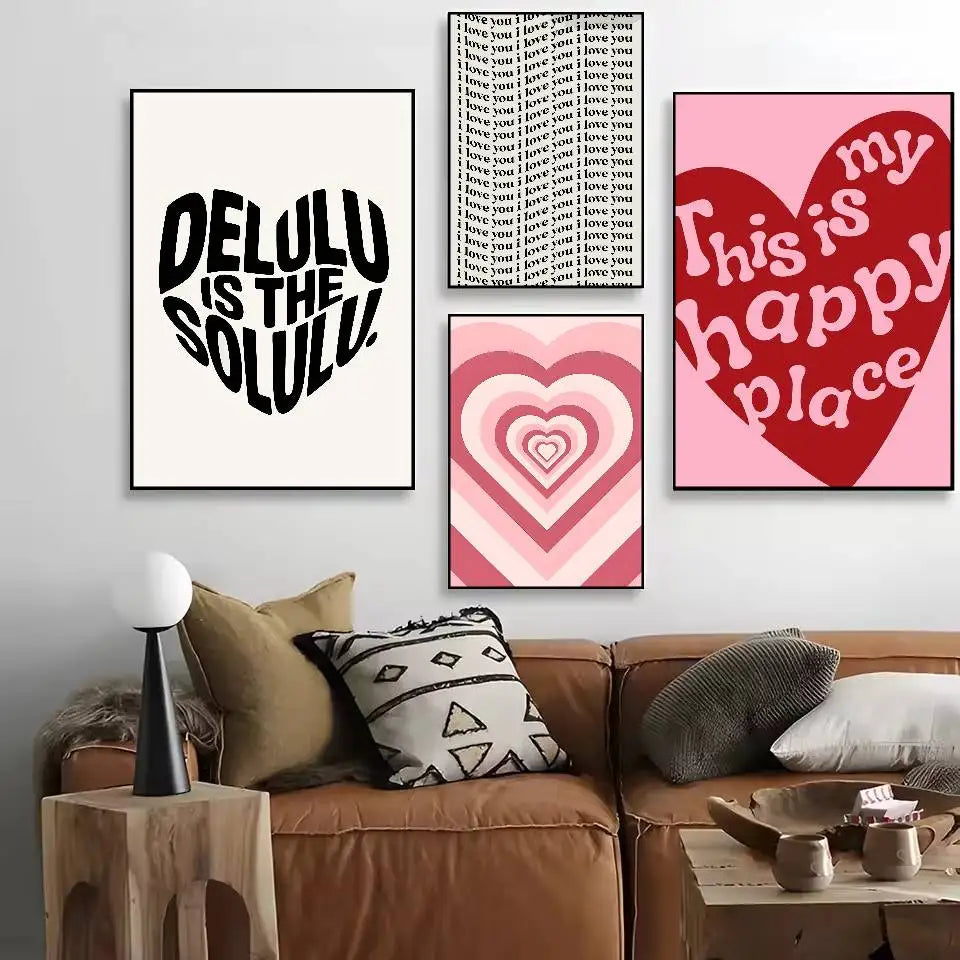Home decor heart shape Poster HD home decor sticky wall waterproof home living room bar aesthetic decor