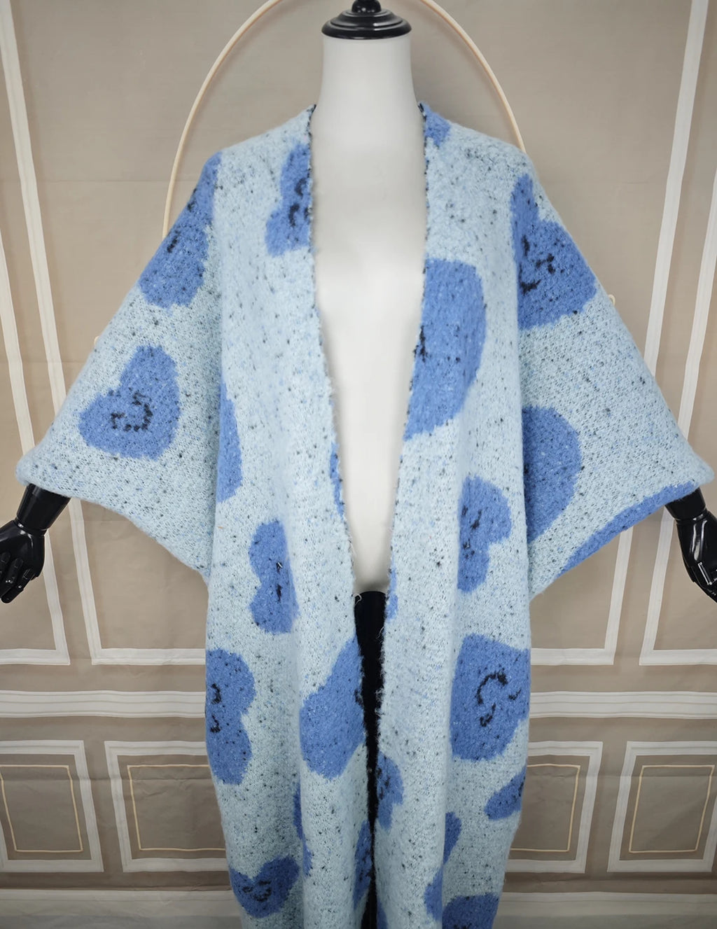 Fashion  winter outfits for women Luxury Fur Neutral coat Thick comfortable Warm Gradual print coat poncho long down party dress
