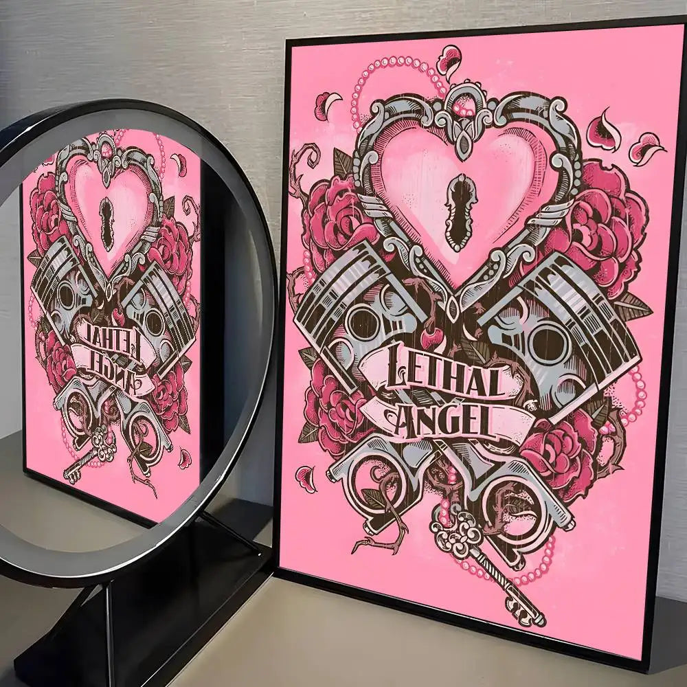 Home decor heart shape Poster HD home decor sticky wall waterproof home living room bar aesthetic decor
