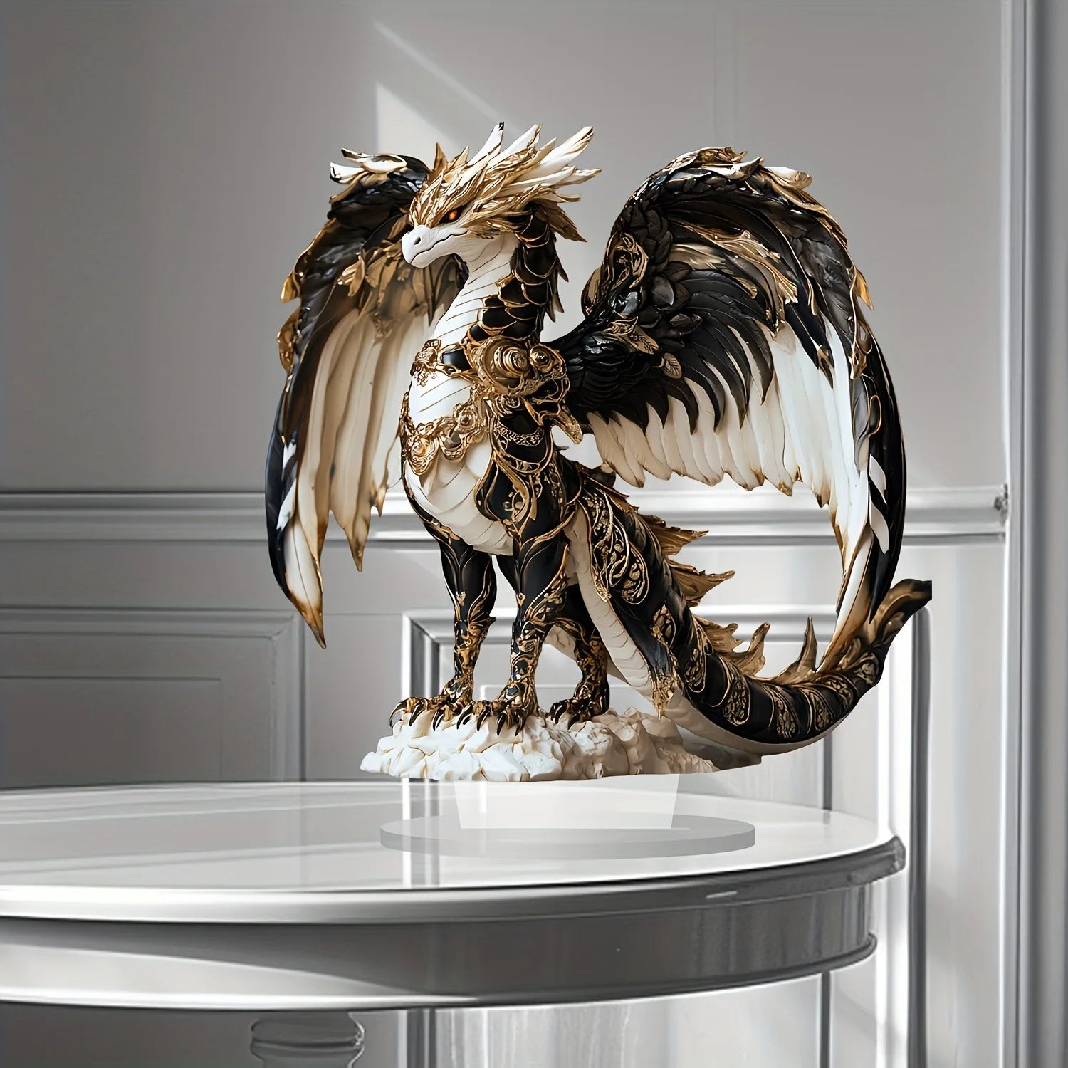 Fire Breathing Dragon Figurine Creative Fantasy Decor Miniature Acrylic Dragon Ornament High Quality Tabletop Decoration For
