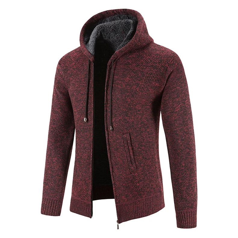 Men's Clothes Knit Sweater Cardigan Hooded Jackets Fleece Warm Casual Jackets Autumn Winter Sweaters Coats