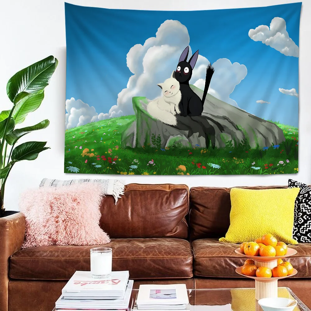 Kikis Delivery Cartoon Tapestry Art Science Fiction Room Home Decor Wall Hanging Home Decor