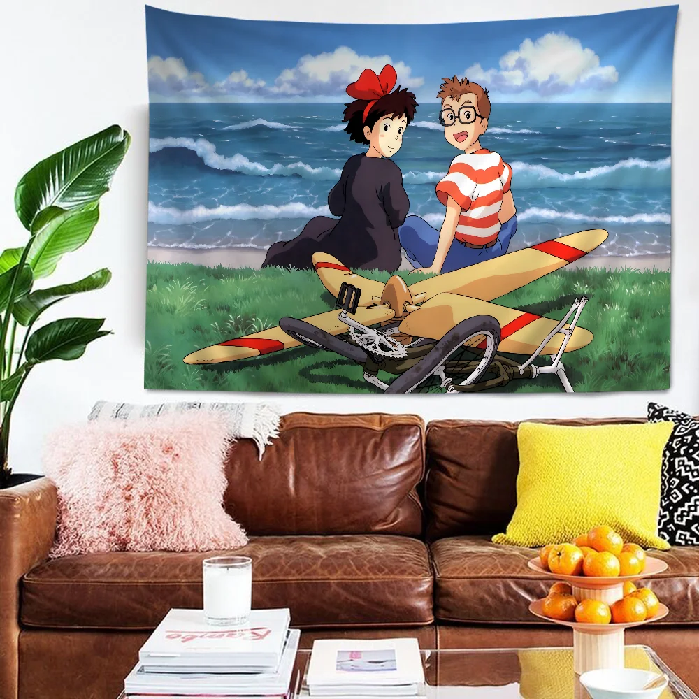 Kikis Delivery Cartoon Tapestry Art Science Fiction Room Home Decor Wall Hanging Home Decor