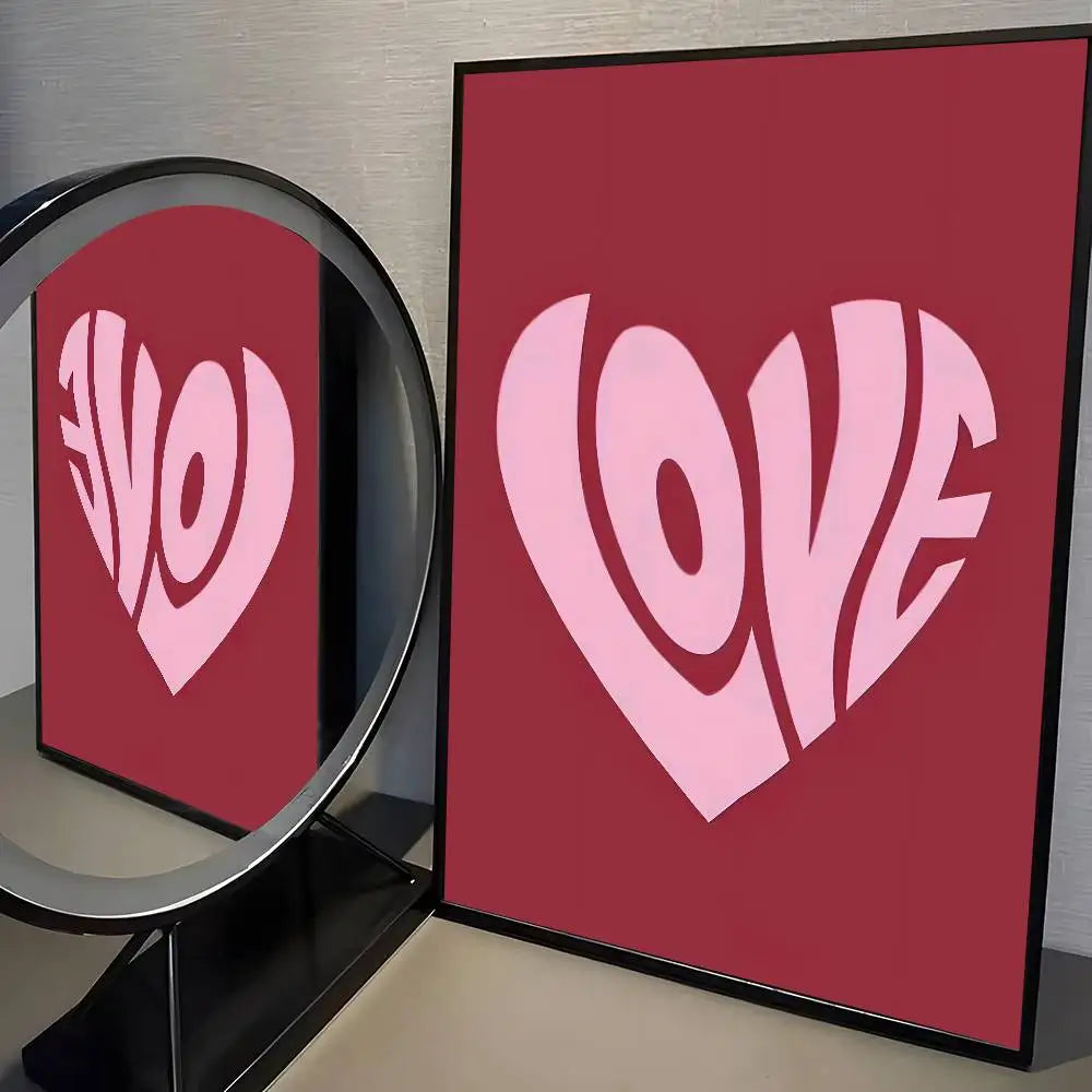 Home decor heart shape Poster HD home decor sticky wall waterproof home living room bar aesthetic decor