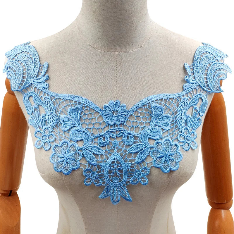 Beautiful Lace Embroidery Collar White/Black Floral Lace Decorative Collar Woman's Clothing Sewing Accessories