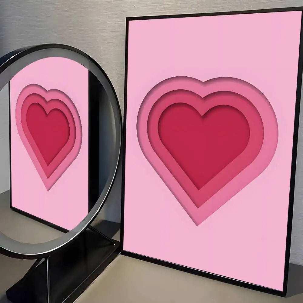 Home decor heart shape Poster HD home decor sticky wall waterproof home living room bar aesthetic decor