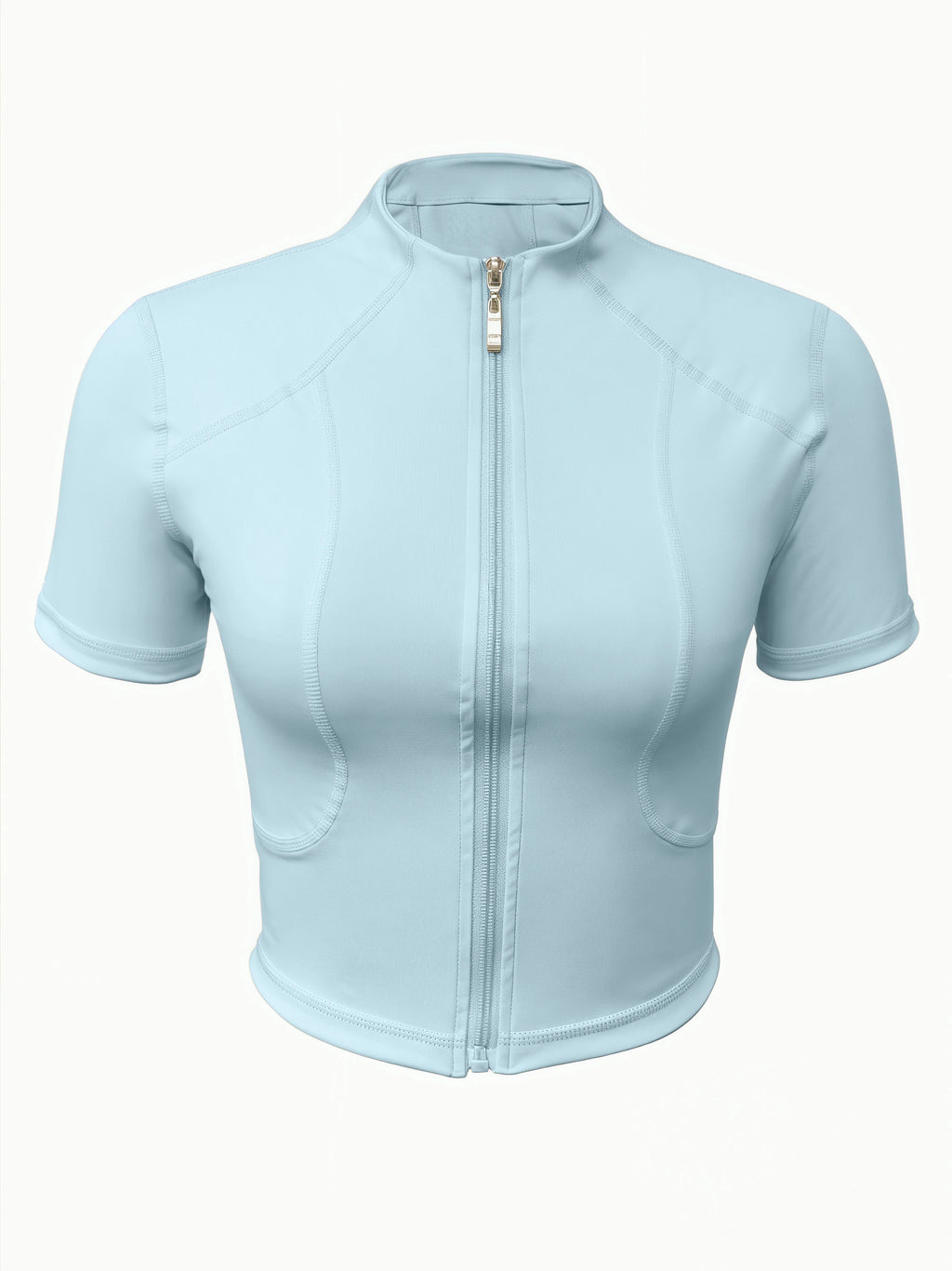 Fitness girl cycling yoga suit top, high-end full zipper jacket, sports T-shirt, training running short sleeved summer