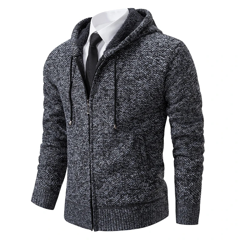Men's Clothes Knit Sweater Cardigan Hooded Jackets Fleece Warm Casual Jackets Autumn Winter Sweaters Coats