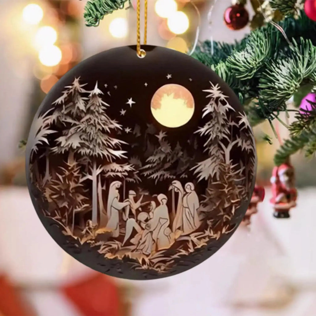 2D flat Nativity Ornament Nativity scene Christmas ornaments Easter Acrylic Ornaments Holy Family Pendants Christmas Decor