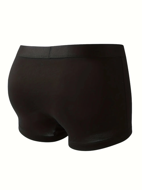A must-have for everything! 5 pieces of black men's boxer briefs, comfortable and simple daily all-season underwear set