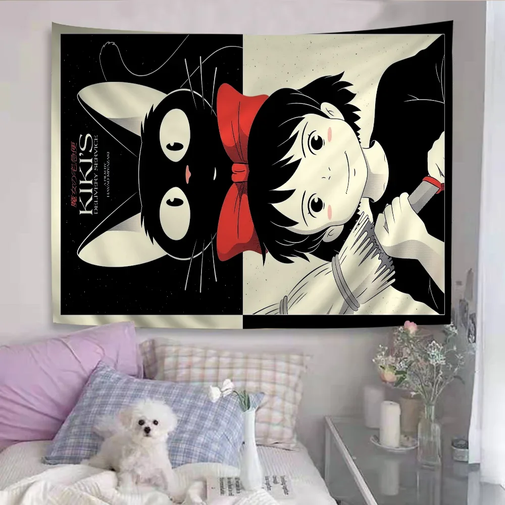 Kikis Delivery Cartoon Tapestry Art Science Fiction Room Home Decor Wall Hanging Home Decor