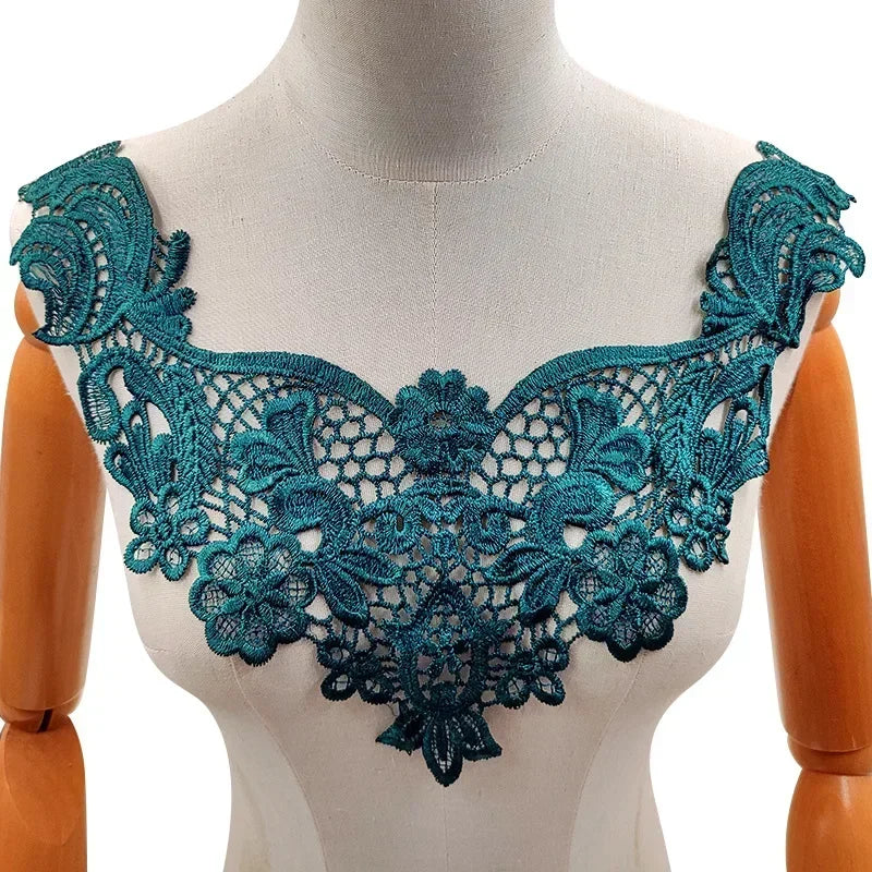 Beautiful Lace Embroidery Collar White/Black Floral Lace Decorative Collar Woman's Clothing Sewing Accessories