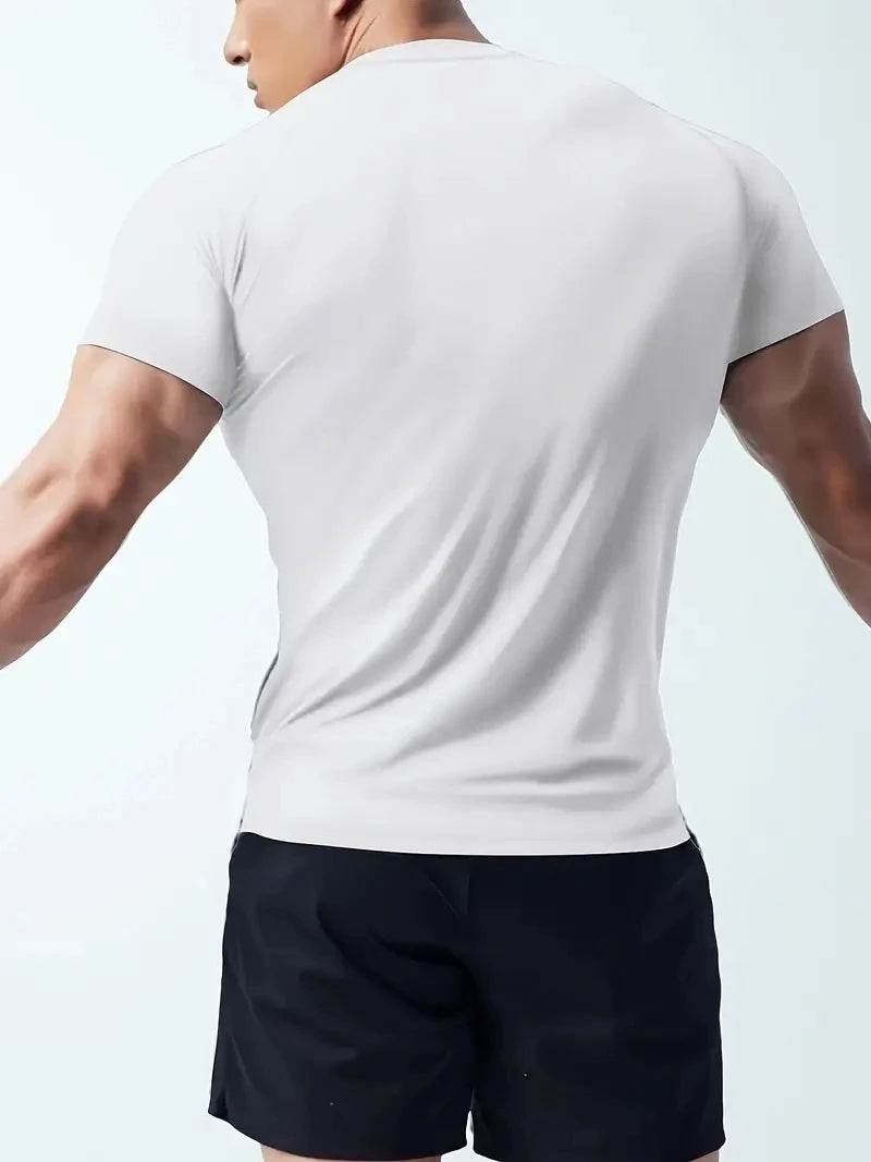 Fitness T-shirt with high elasticity, quick drying and breathable short sleeves suitable for sports running and fitness clothes
