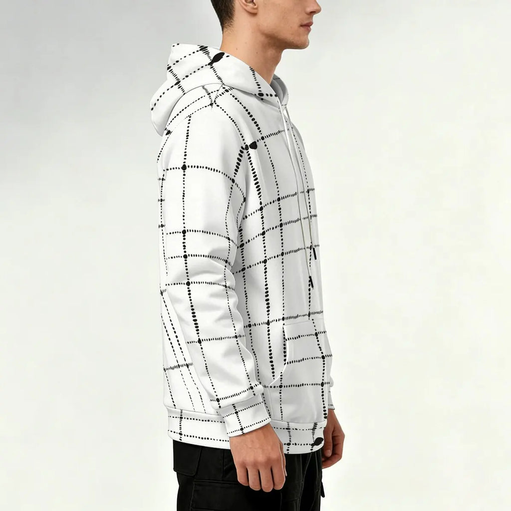 Men's Sweatshirt for Autumn and Winter with Dot Check Print,Versatile for Daily Commutes,Gatherings with Friends  andCasual Wear