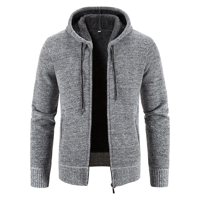 Men's Clothes Knit Sweater Cardigan Hooded Jackets Fleece Warm Casual Jackets Autumn Winter Sweaters Coats