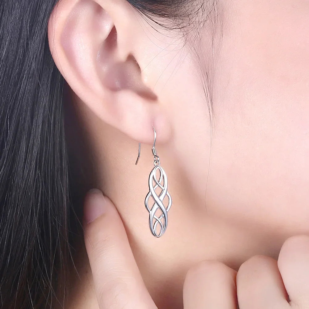 Wholesale Wedding Beautiful Charms Fashion Women Silver 925 Plated Stud Earrings Valentine's Day Gift Jewelry LE066