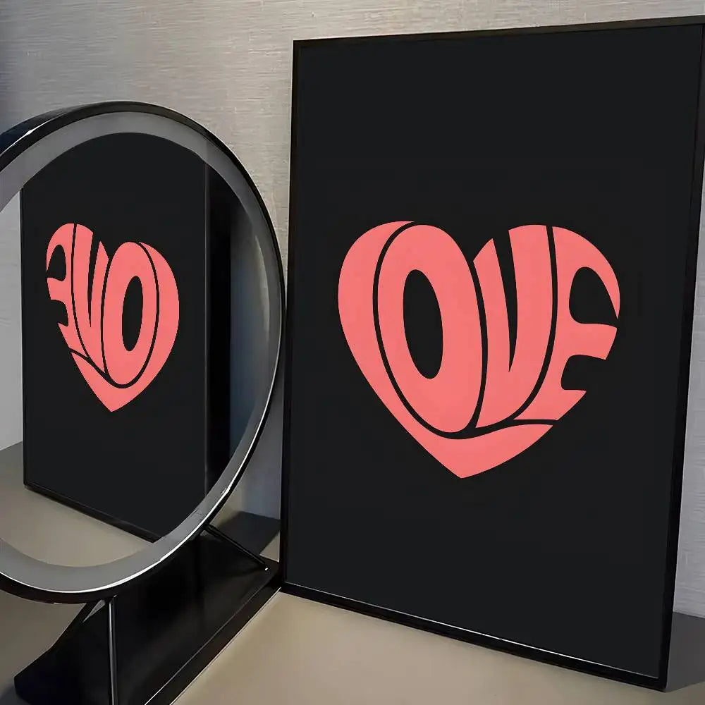 Home decor heart shape Poster HD home decor sticky wall waterproof home living room bar aesthetic decor