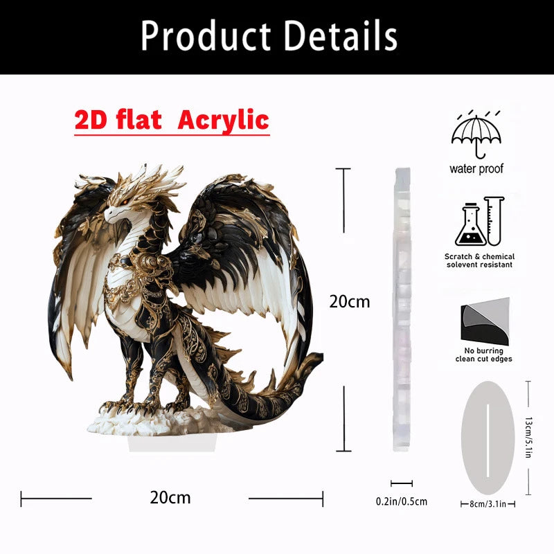 Fire Breathing Dragon Figurine Creative Fantasy Decor Miniature Acrylic Dragon Ornament High Quality Tabletop Decoration For