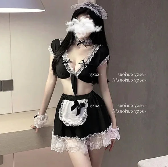 Sexy Schoolgirl Uniform Erotic Maid Uniform Tie Plaid Mini Skirt Exotic Costume Cosplay  Schoolgirl  Underwear Outfit Dancewear