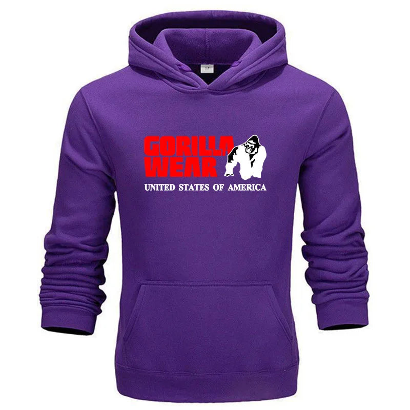 Men's clothing brand hooded sweatshirt  gorilla pattern printed sweatshirt  retro casual sweatshirt