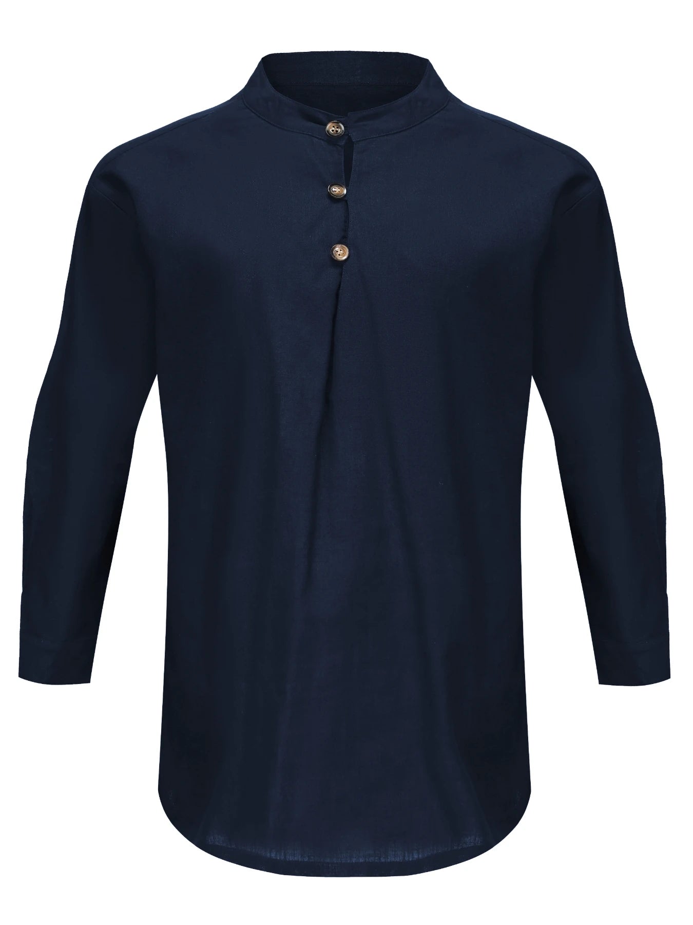 Men's Casual Solid Long Sleeve Shirt With Button Design, Men's Clothes For Spring Summer Autumn