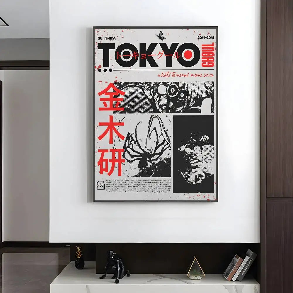 Anime T-Tokyo Ghoul Poster HD art sticky wall waterproof home living room bedroom bar aesthetic decoration