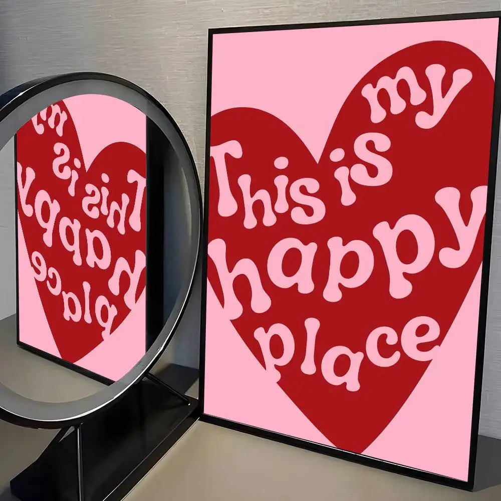 Home decor heart shape Poster HD home decor sticky wall waterproof home living room bar aesthetic decor