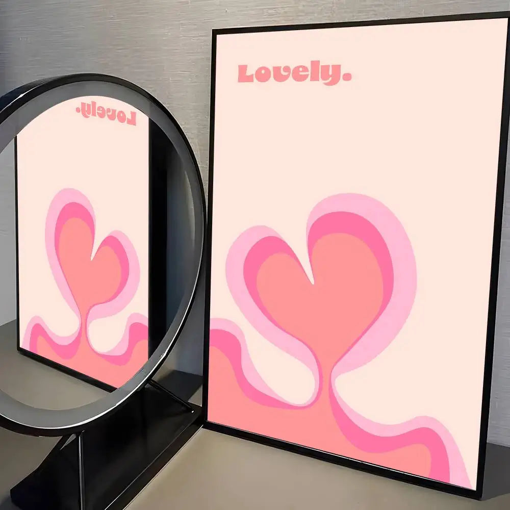 Home decor heart shape Poster HD home decor sticky wall waterproof home living room bar aesthetic decor