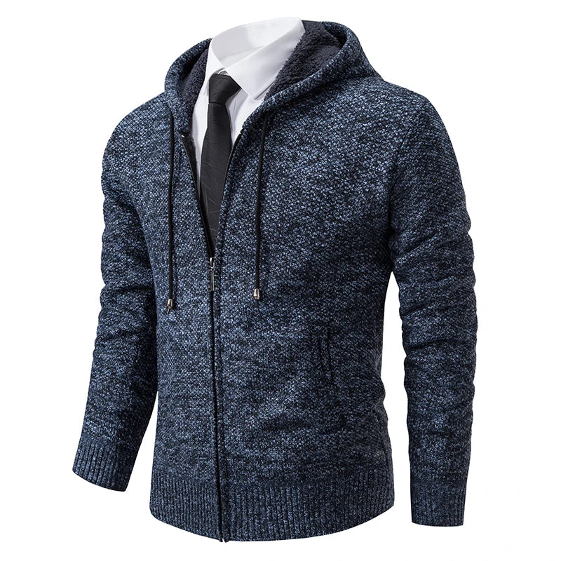 Men's Clothes Knit Sweater Cardigan Hooded Jackets Fleece Warm Casual Jackets Autumn Winter Sweaters Coats