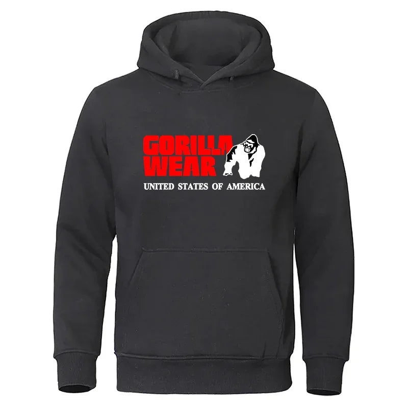 Men's clothing brand hooded sweatshirt  gorilla pattern printed sweatshirt  retro casual sweatshirt