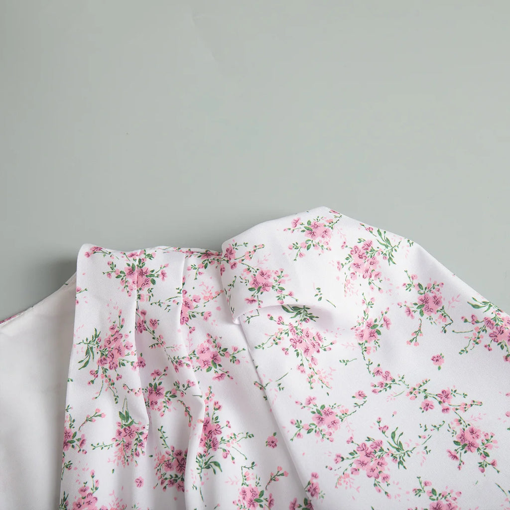New Summer Women's Printed Short Sleeved Long Dress,Casual Dress,Woman's Clothing,Floral Dresses,White Dresses