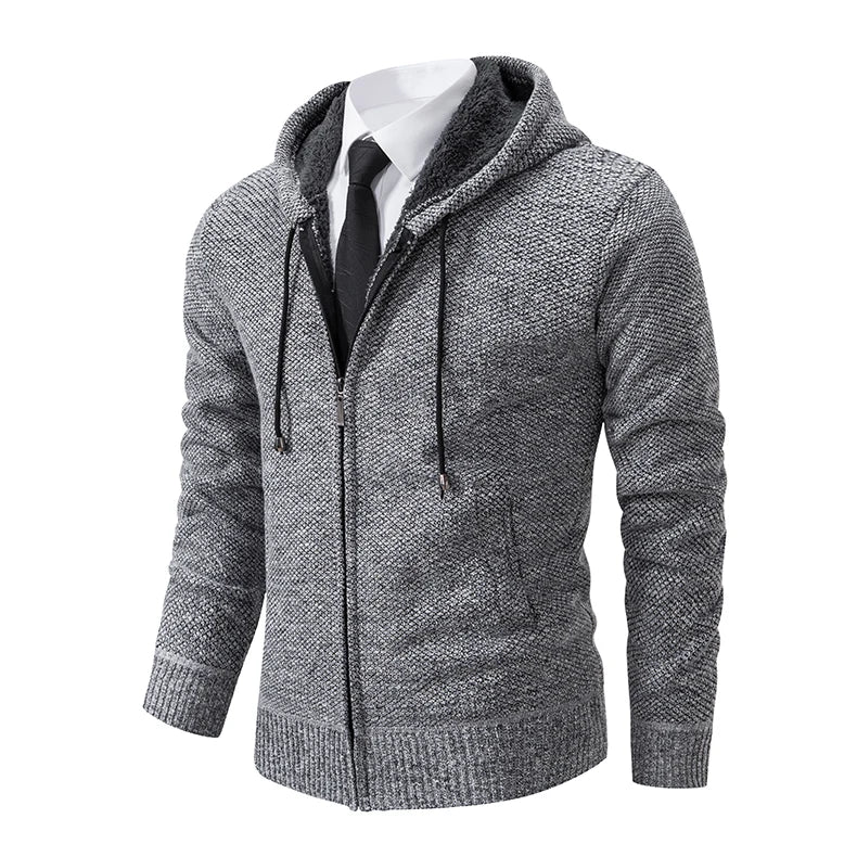 Men's Clothes Knit Sweater Cardigan Hooded Jackets Fleece Warm Casual Jackets Autumn Winter Sweaters Coats