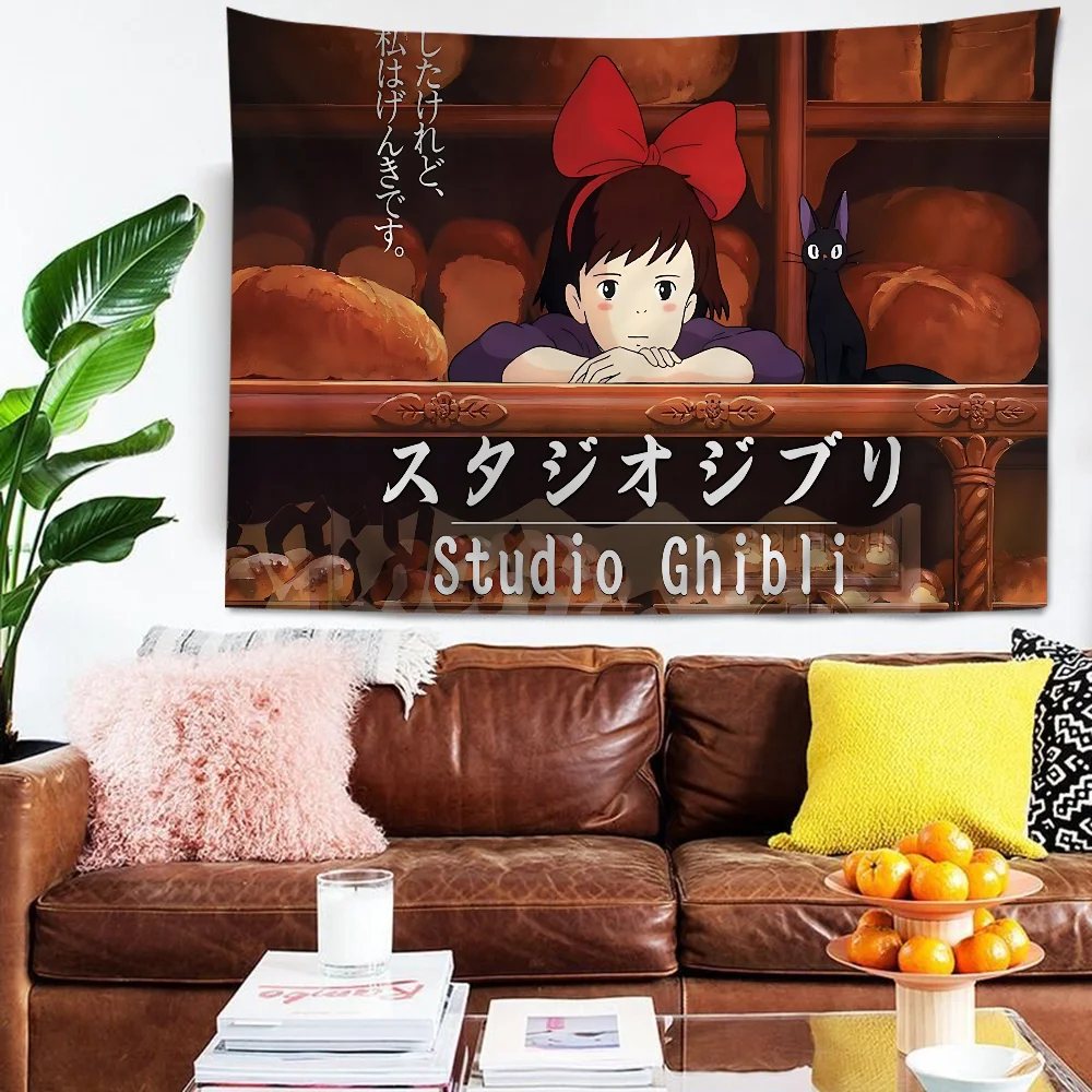 Kikis Delivery Cartoon Tapestry Art Science Fiction Room Home Decor Wall Hanging Home Decor