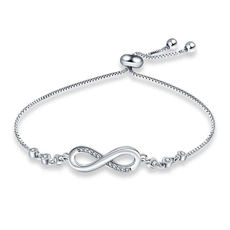 Original Bracelet 925 Silver Color Lucky Symbol Zircon Bracelet Luxury Jewelry For Woman Romantic Jewelry Valentine's Day Gifts