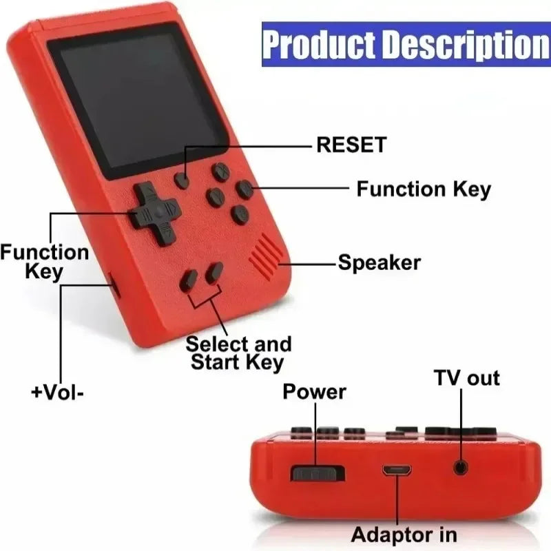 Lenovo Portable Retro Mini Game Console 8-Bit Handheld Game Player Built-in 500 Games AV Out Game Console Valentine's Day Gift