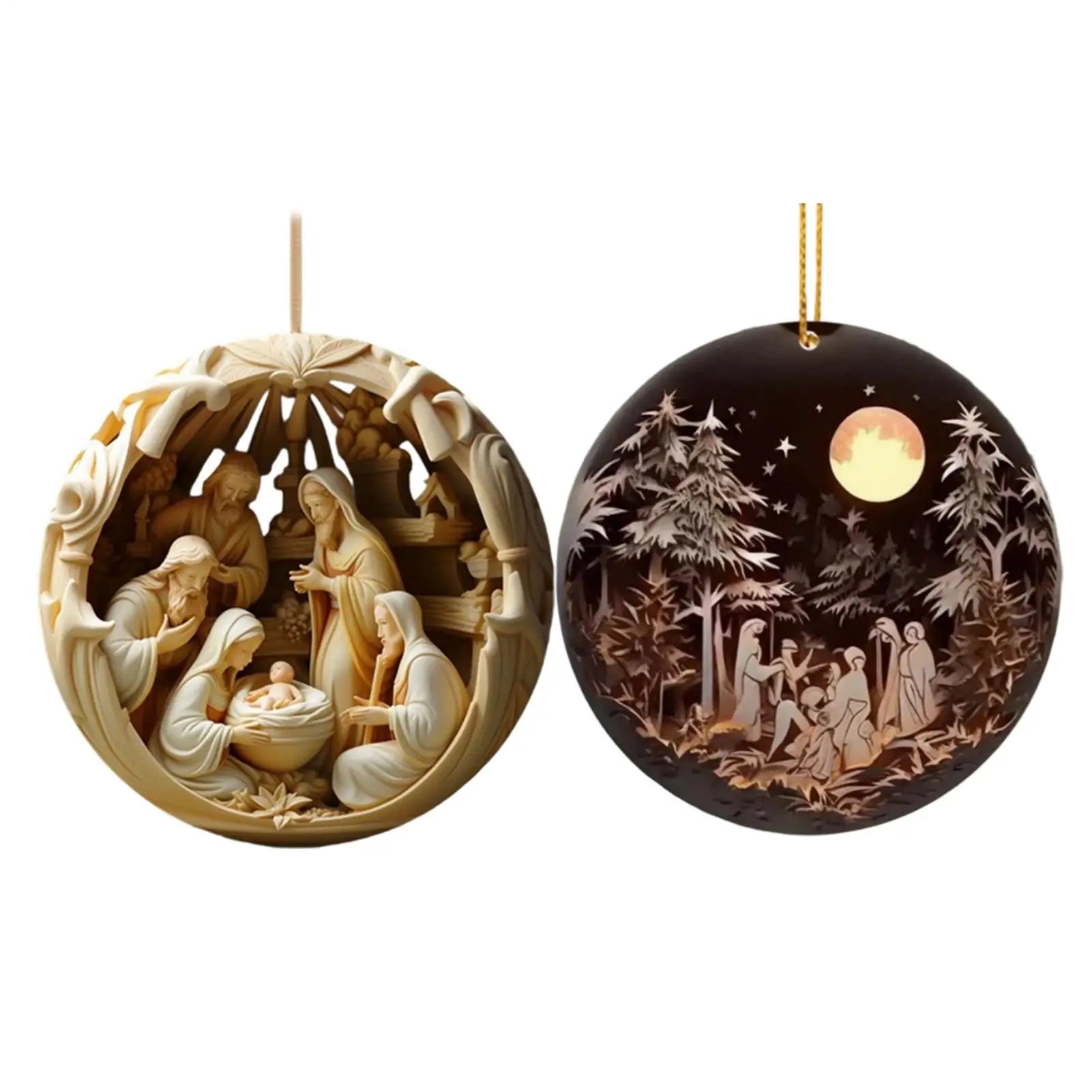 2D flat Nativity Ornament Nativity scene Christmas ornaments Easter Acrylic Ornaments Holy Family Pendants Christmas Decor