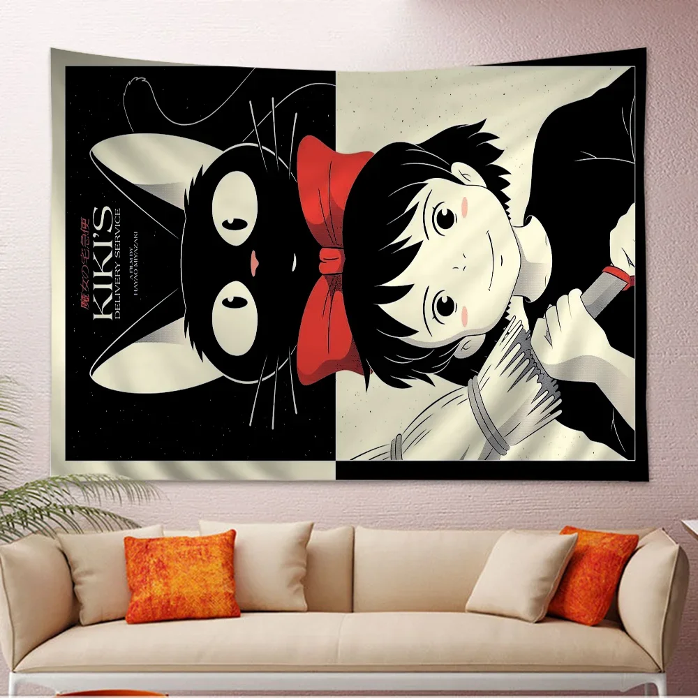 Kikis Delivery Cartoon Tapestry Art Science Fiction Room Home Decor Wall Hanging Home Decor