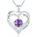 Fashionable 12th Birthday Stone Love Pendant Necklace for Women's High End Charm Jewelry Valentine's Day Gift for Girlfriend