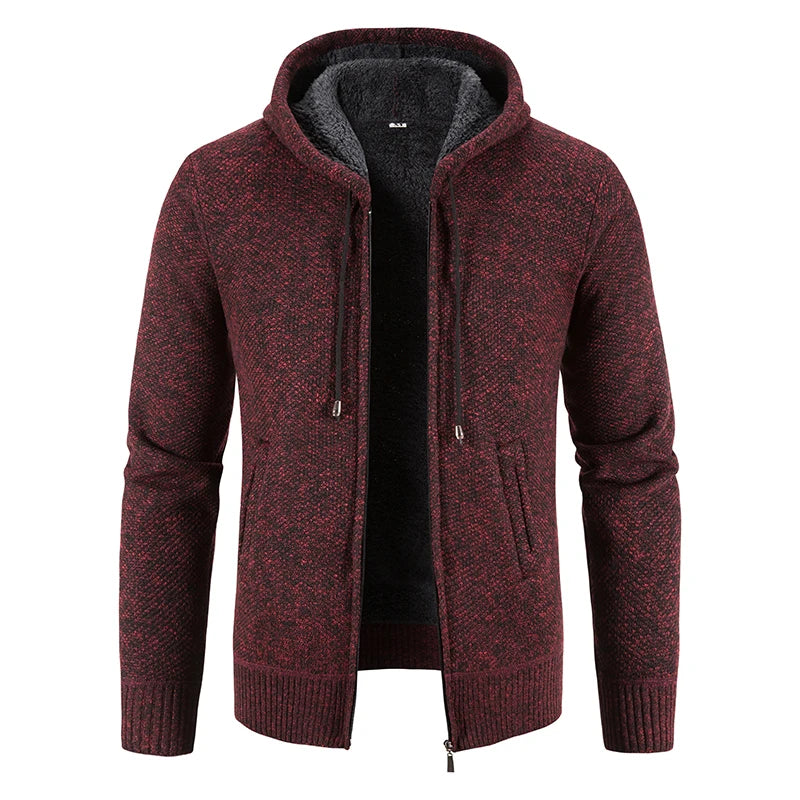 Men's Clothes Knit Sweater Cardigan Hooded Jackets Fleece Warm Casual Jackets Autumn Winter Sweaters Coats