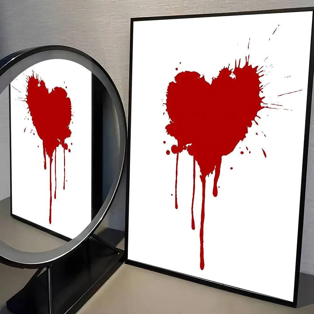 Home decor heart shape Poster HD home decor sticky wall waterproof home living room bar aesthetic decor