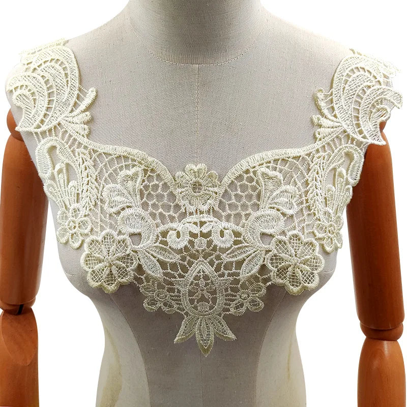 Beautiful Lace Embroidery Collar White/Black Floral Lace Decorative Collar Woman's Clothing Sewing Accessories