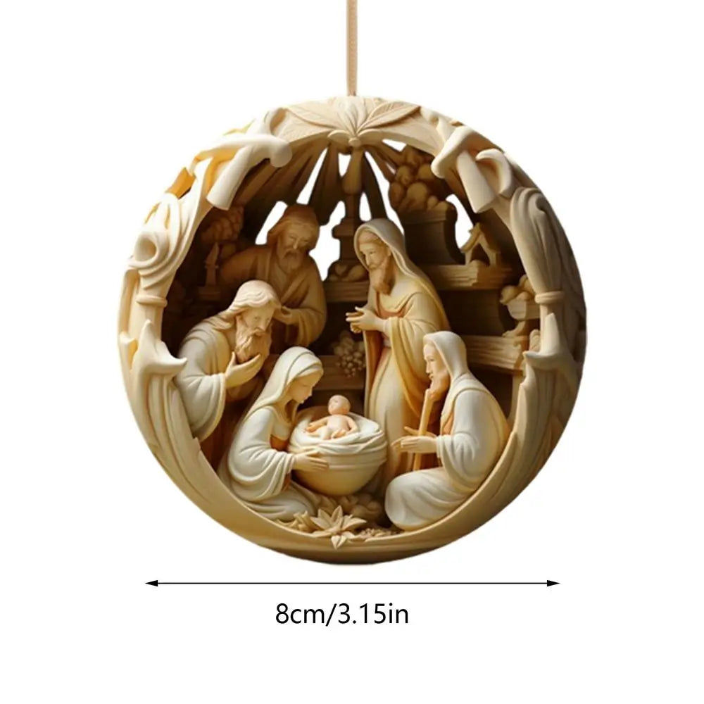 2D flat Nativity Ornament Nativity scene Christmas ornaments Easter Acrylic Ornaments Holy Family Pendants Christmas Decor