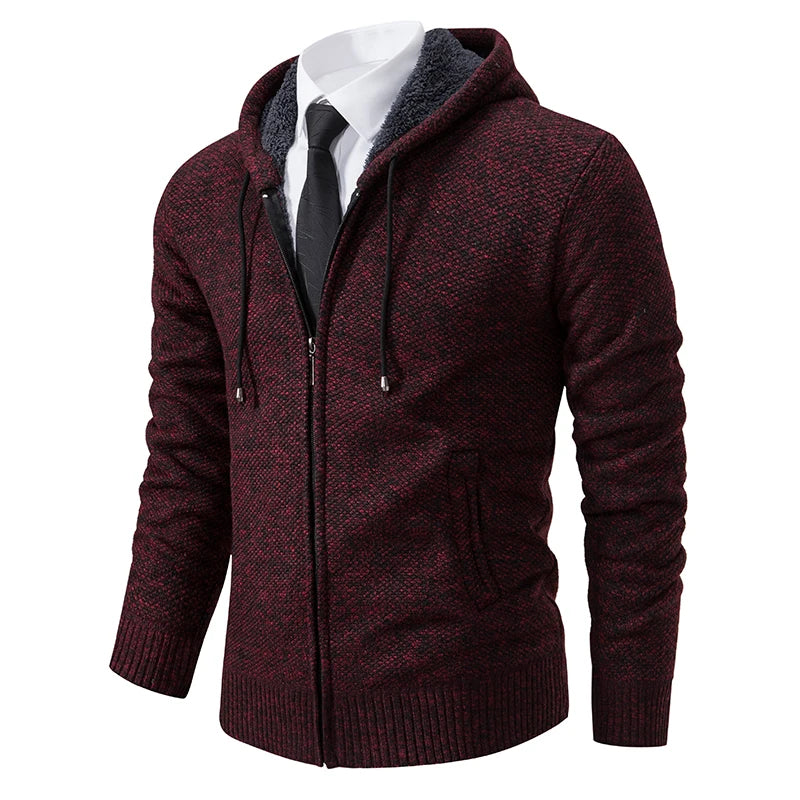 Men's Clothes Knit Sweater Cardigan Hooded Jackets Fleece Warm Casual Jackets Autumn Winter Sweaters Coats