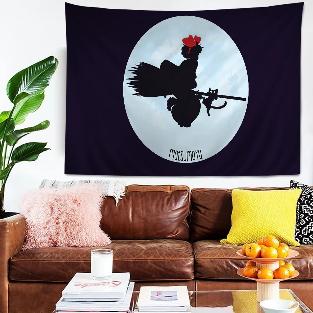 Kikis Delivery Cartoon Tapestry Art Science Fiction Room Home Decor Wall Hanging Home Decor