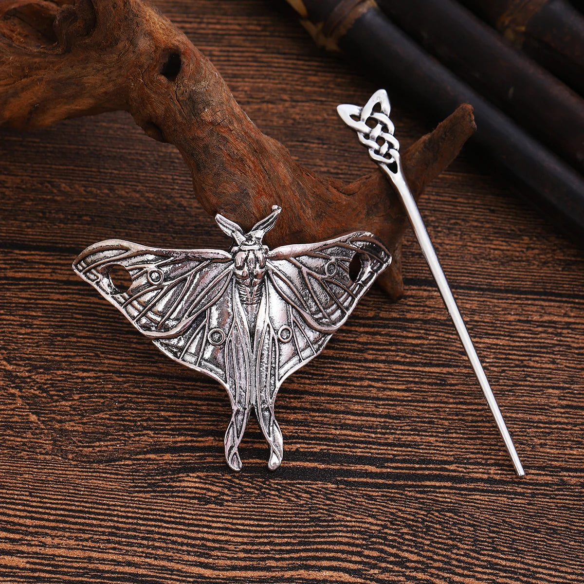 Scandinavian Viking Retro Trendy Butterfly Hairpin Headdress Celtic Knot Hairpin Hair Stick Casual Easiest for Match Party Accessories Valentine's Day Mother's Day Birthday Gift
