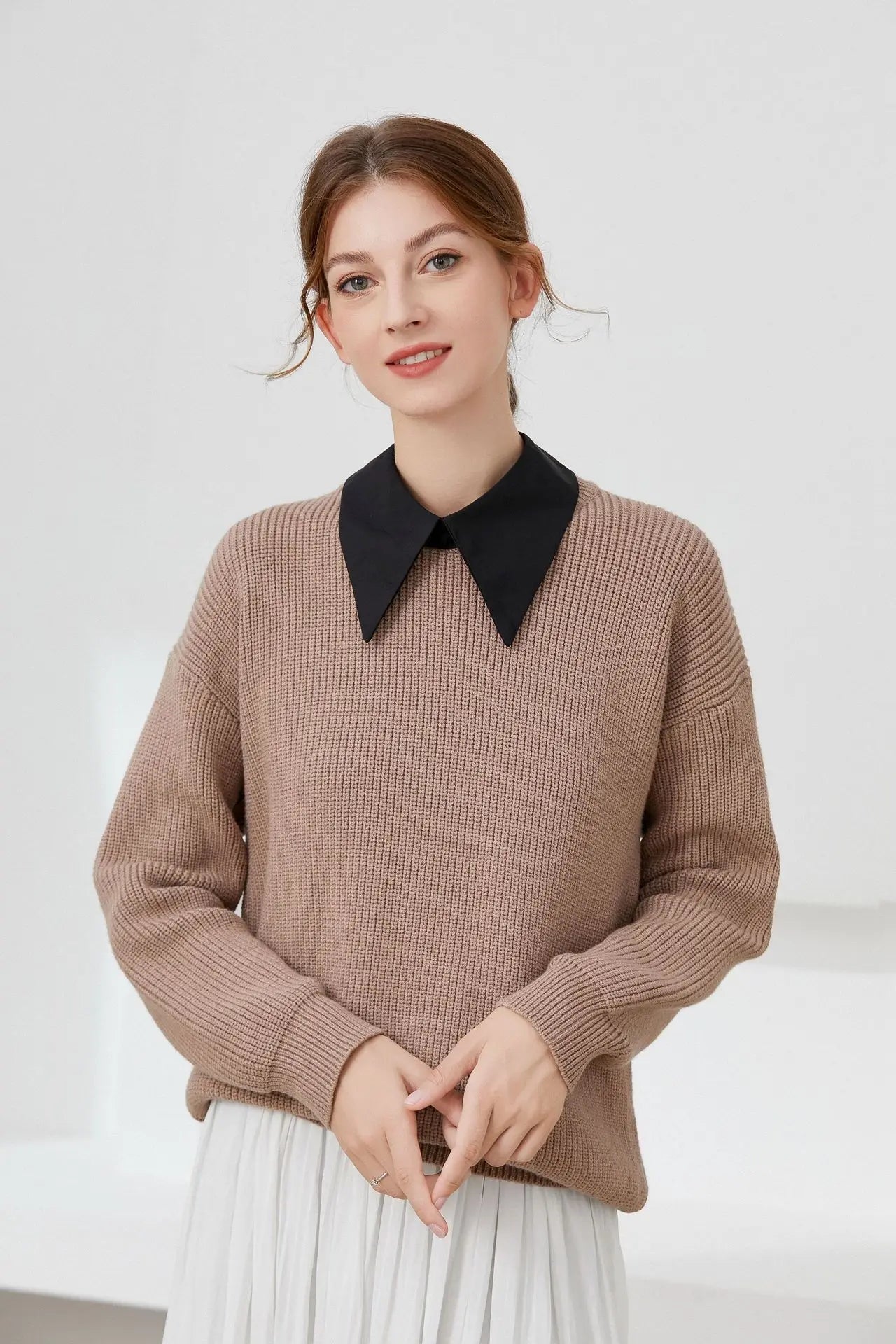 Fashionable Detachable Collar for Woman Black/White Simple Chiffon Collar Woman's Clothing Accessories