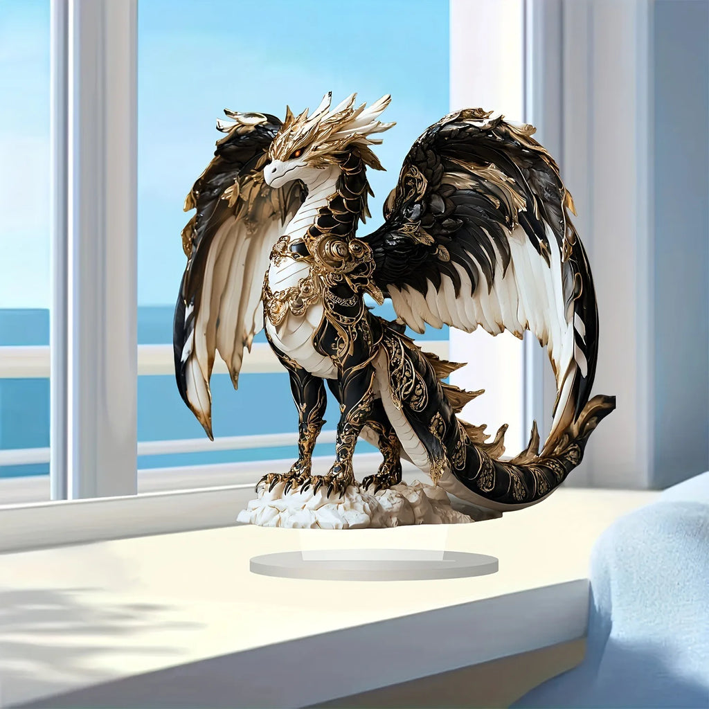 Fire Breathing Dragon Figurine Creative Fantasy Decor Miniature Acrylic Dragon Ornament High Quality Tabletop Decoration For