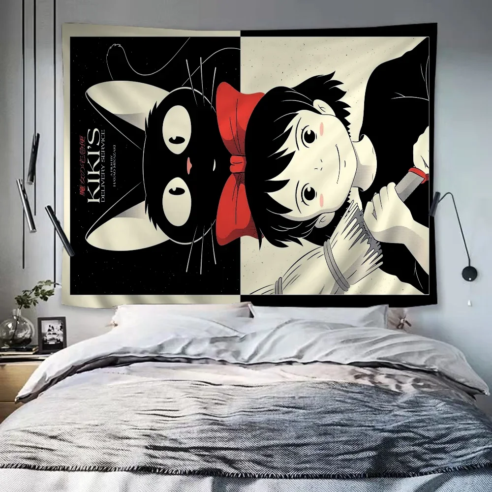 Kikis Delivery Cartoon Tapestry Art Science Fiction Room Home Decor Wall Hanging Home Decor
