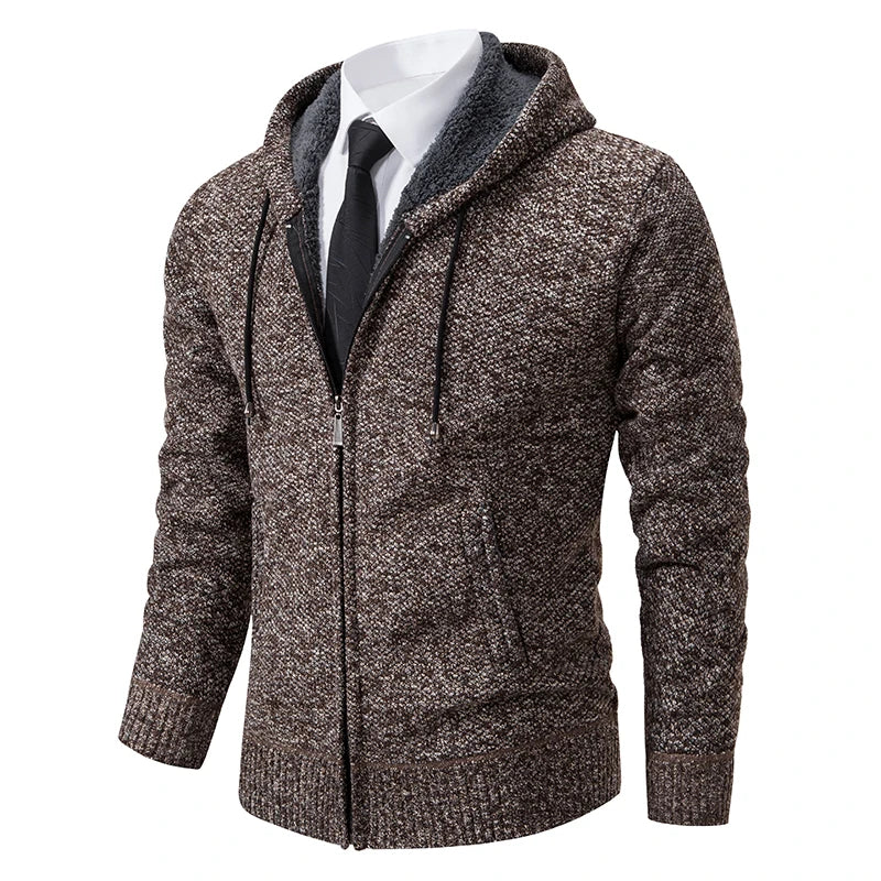 Men's Clothes Knit Sweater Cardigan Hooded Jackets Fleece Warm Casual Jackets Autumn Winter Sweaters Coats